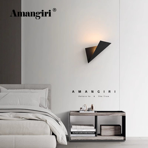 安缦吉瑞 现代简约全铜壁灯客厅卧室过道艺术极简折纸异形LED墙灯