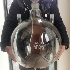 销定制50L法兰旋蒸瓶 圆球蒸馏多口烧瓶 玻璃反应釜高硼硅30升
