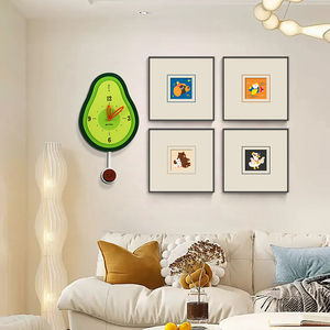 创意组合装饰画钟表客厅沙发背景墙挂画卡通可爱萌宠卧室床头画