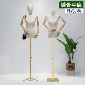 韩国服装店模特道具女装橱窗模特架平胸直角肩平肩人偶展示架全身