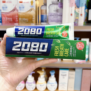 韩国进口爱2080牙膏清凉绿茶味清新口气清爽薄荷香120克