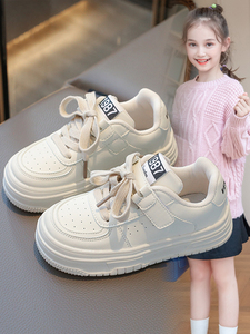 巴拉女童小白鞋2024春秋新款儿童鞋子白色低帮软底板鞋学生休闲运