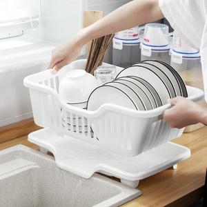塑料厨房沥水篮晾放洗碗盘筷碟收纳架沥水碗架碗柜大号置物架用品