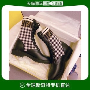 香港直邮Fendi 【小红书街拍】格纹拼接短靴子 8T6780AD7A