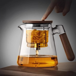 飘逸杯泡茶壶2024新款玻璃茶壶加厚耐高温茶具套装家用茶水分离壶