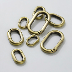 古扫色古铜色弹簧圈包包链条改造开口椭圆圈包带diy金属环扣配件