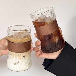 耐热玻璃挂耳咖啡杯拿铁冰美式专用杯复古高颜值办公室防烫茶杯
