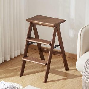 (CHOSIN)实木凳子可折叠家用梯凳节省空间梯子凳三步梯小白子凳蜡