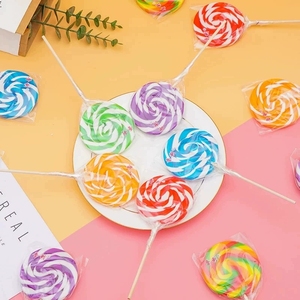 网红彩虹棒棒糖儿童节礼物创意高颜值超大波板糖五彩硬糖果