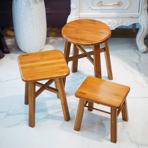 楠竹板凳换鞋凳子成人家用客厅实木创意现代简约矮小方凳儿童圆凳