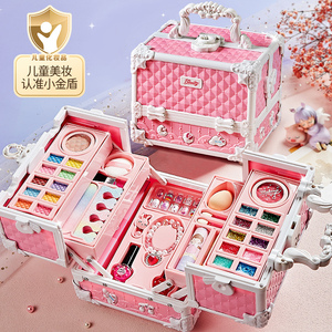儿童化妆品玩具套装无毒新年女孩的生日礼物小孩公主彩妆盒指甲油
