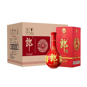 郎酒 十年红花郎（10年）53度酱香型白酒500ml*6瓶整箱礼盒装