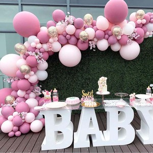 粉色气球链套装复古玫红生日派对用品婚礼装饰布置求婚户外活动用