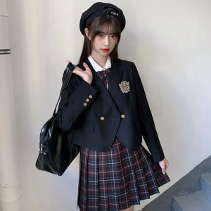 【颜沐溪】小奈私立 JK制服短款西服外套 日系学院风校供短西女生