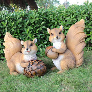 仿真动物松鼠雕塑树脂工艺品摆件园林景观小品花园别墅庭院装饰品