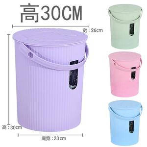 浴筐桶塑料桶手提水桶带盖加厚手提洗澡凳可坐收纳提浴桶 多功能[
