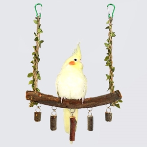 鹦鹉玄凤游戏训练磨爪玩具小型实木鸟站架鸟笼配件吊桥吊环鸟用品