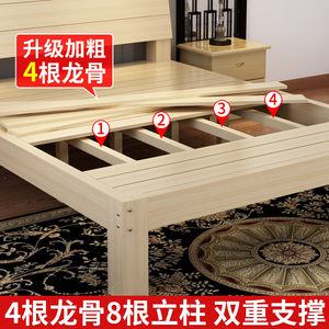 出租屋双人床f经济型箱式床储物床抽屉式单人木床1米2简单实木床