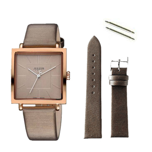 正品聚利时表带JA354原装表带 正方形手表带棕色咖啡色20mm皮表带