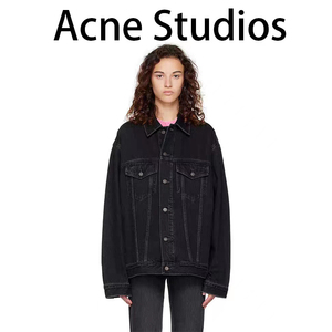 Acne Studios秋冬款纯色单排扣翻领宽松廓形男女同款牛仔夹克外套