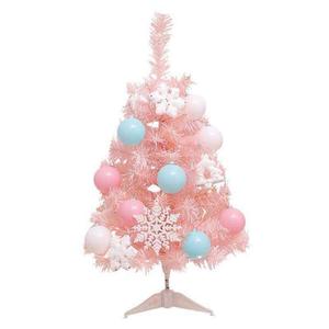 新款 粉色小桌面摆件餐桌套装家用发光圣诞节装饰品风圣诞树