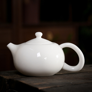 羊脂玉茶壶德化象牙白西施壶白瓷功夫茶具陶瓷家用过滤单壶泡茶器
