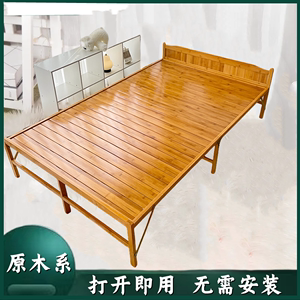折叠竹床午睡家用多功能午休凉床可折叠硬板简易单人成人木床夏季