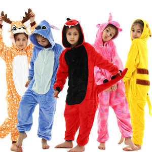 Kids Unicorn Pajamas onesie Boys Kugurumi panda Winter Flann