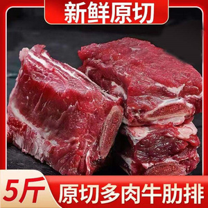 清真新鲜原切黄牛牛排块牛肋排多肉散养黄牛肋骨一整箱批不调理发