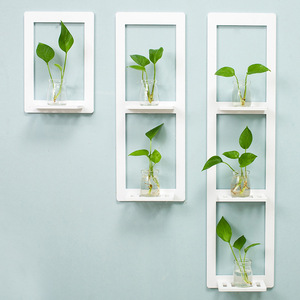 创意房间墙壁挂件简约植物花瓶壁挂装饰物架家居吸盘式置物架
