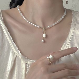 珠珠拼接项链女小众设计高级感夏甜美锁骨链颈链吊坠戒指指环上新