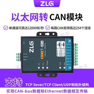 ZLG致远电子周立功CANET-E-U高性能以太网转CAN模块CAN-bus转换器