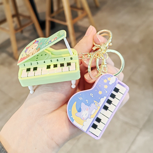 迷你电子琴模型挂饰娃娃乐器钢琴钥匙扣男女挂件发光弹奏音乐玩具