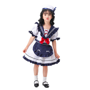 新款海军风lolita连衣裙jk制服海军装cosplay儿童亲子动漫服