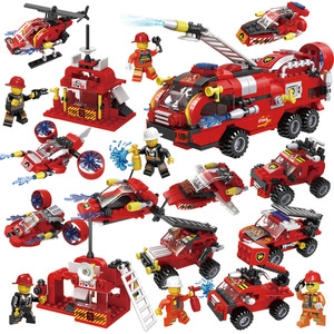 城市救援队消防车汽车拼装玩具模型乐高积木儿童益智6合1节日礼物