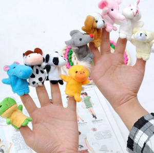 儿童手指玩偶套一家人卡通指偶婴儿拇指娃娃家族互动玩具布偶早教