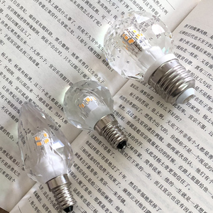 led水晶K9灯泡蜡烛灯节能灯泡透明钻石新款菱角E14螺口E27小球泡
