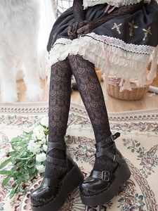 凤尾蕾丝lolita哥特甜美性感暗黑白连裤丝袜二次元亚文化日系袜子
