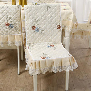 简约防滑连体椅垫四季通用连体椅垫餐桌椅套现代中式椅垫加棉加厚