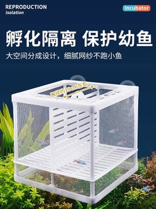 鱼缸隔离网水族箱隔离器隔离盒网鱼缸孵化器繁殖箱孵鱼槽孵化鱼网