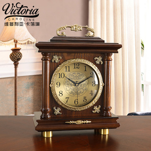 新中式实木座钟桌面台钟装饰摆钟客厅时钟家用摆台式静音古典钟表