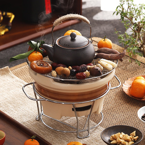 网红围炉煮茶碳火茶壶配件一套小炭炉烤橘子冬日中式家用室内全套