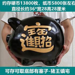 黑色红色金猪存钱罐只进不出可存可取储蓄罐儿童储钱罐小黑猪摆件