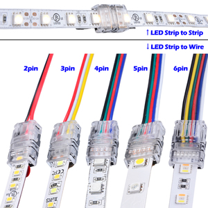 LED灯带线材免焊免破线连接扣2P 3P 4P裸板滴胶10mm 8mm河马扣