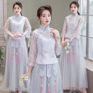 伴娘服2022新款春夏中式新娘伴娘团结婚闺蜜姐妹裙中国风套装裙子