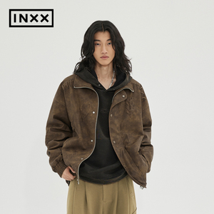 【INXX】ALLPICK 潮牌冬新品复古PU皮外套情侣棉服外套APD4161594
