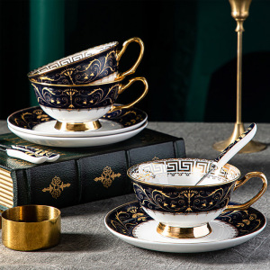 欧式宫廷风高级感骨瓷咖啡杯子高档描金下午茶陶瓷茶具套装礼盒装