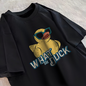 极学式纯棉鸭子图案t恤可爱上班鸭Q版漫画鸭短袖衣服创意夏季新款