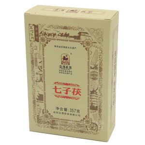 泾渭茯茶老茶2023年七子茯茶 经典1368 金花茯砖茶陕西泾阳特产茶