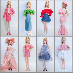 30cm娃娃衣服公主裙子适用比芭FR小布ST心怡ob六分娃衣儿童玩具